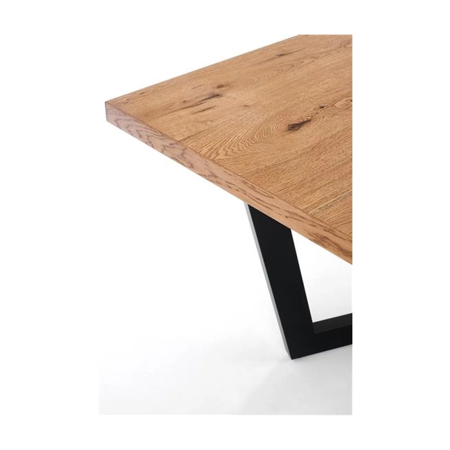 MASSIVE stół rozkładany 160-250x90x77 cm jasny dąb/czarny (2p=1szt)-122005
