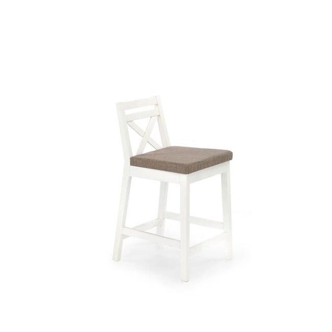 BORYS LOW krzesło barowe niskie biały / tap. Inari 23 (1p=1szt)-122264