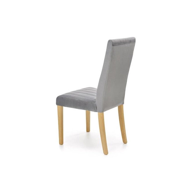 DIEGO 3 krzesło dąb miodowy / tap. velvet pikowany Pasy - MONOLITH 85 (jasny popiel) (1p=2szt)-122398