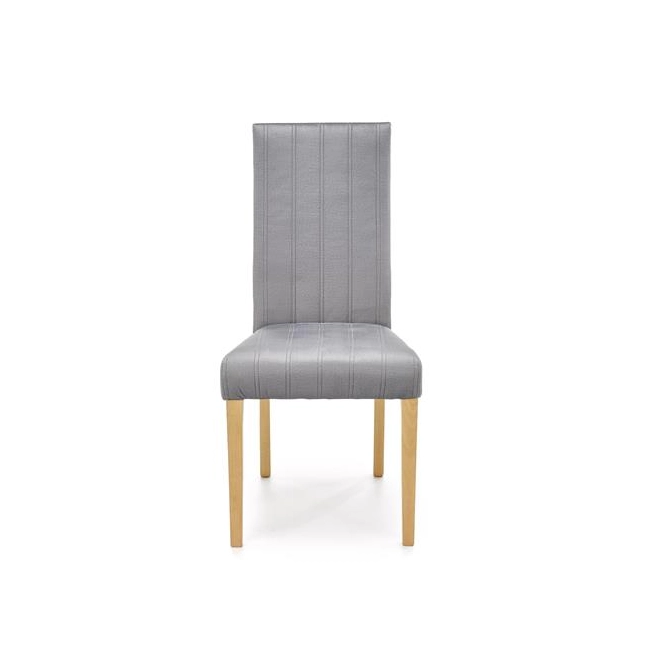 DIEGO 3 krzesło dąb miodowy / tap. velvet pikowany Pasy - MONOLITH 85 (jasny popiel) (1p=2szt)-122402