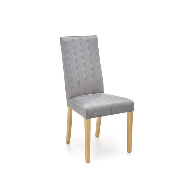 DIEGO 3 krzesło dąb miodowy / tap. velvet pikowany Pasy - MONOLITH 85 (jasny popiel) (1p=2szt)-122403