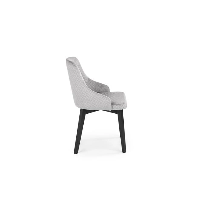 TOLEDO 3 krzesło czarny / tap. velvet pikowany Karo 4 - MONOLITH 85 (jasny popiel) (1p=1szt)-122673