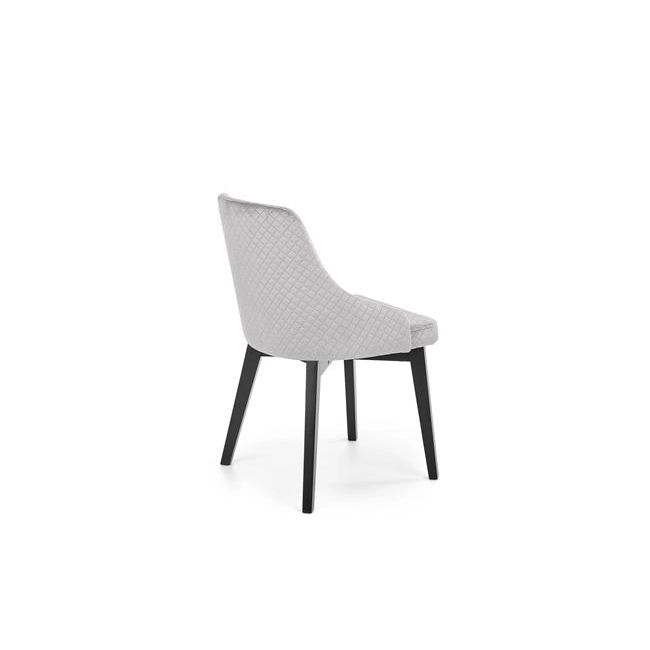 TOLEDO 3 krzesło czarny / tap. velvet pikowany Karo 4 - MONOLITH 85 (jasny popiel) (1p=1szt)-122674