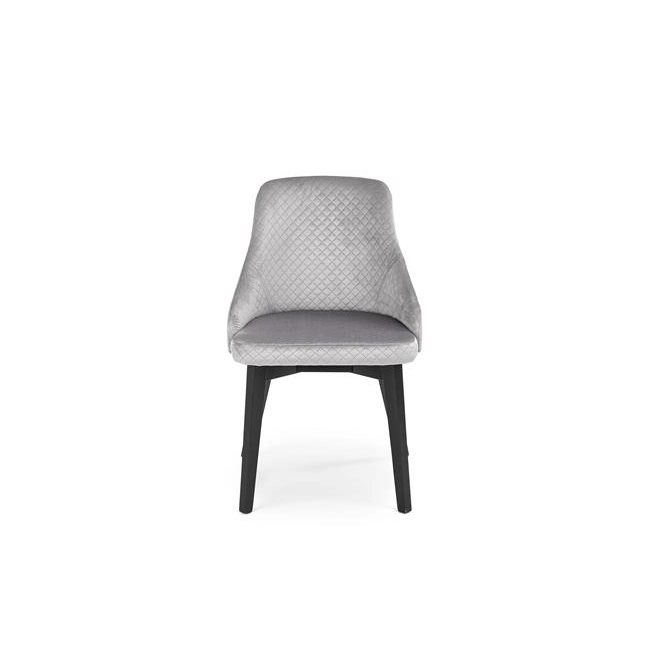 TOLEDO 3 krzesło czarny / tap. velvet pikowany Karo 4 - MONOLITH 85 (jasny popiel) (1p=1szt)-122679