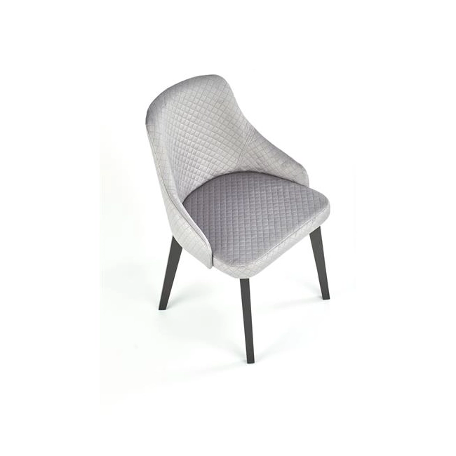 TOLEDO 3 krzesło czarny / tap. velvet pikowany Karo 4 - MONOLITH 85 (jasny popiel) (1p=1szt)-122680