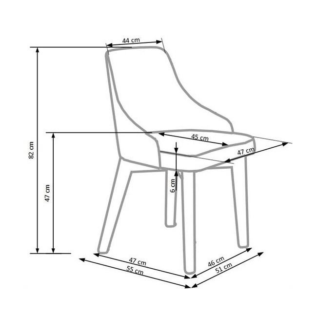 TOLEDO krzesło dąb miodowy / tap. Inari 95 (ciemny grafit) (1p=1szt)-122706