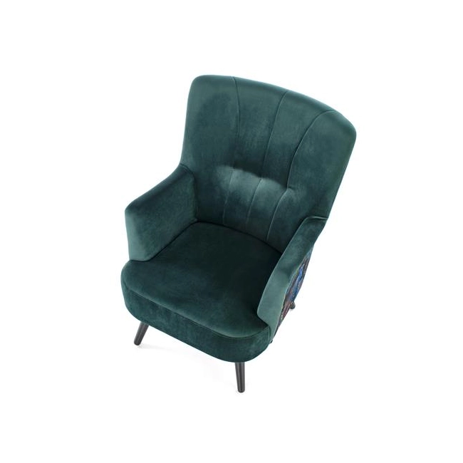 PAGONI fotel wypoczynkowy c. zielony / czarny (tkanina Bluvel #78) (1p=1szt)-122752