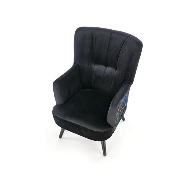 PAGONI fotel wypoczynkowy czarny (tkanina Bluvel #19) (1p=1szt)-122754