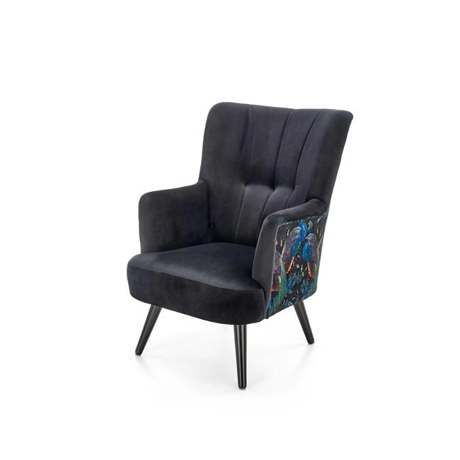 PAGONI fotel wypoczynkowy czarny (tkanina Bluvel #19) (1p=1szt)-122756