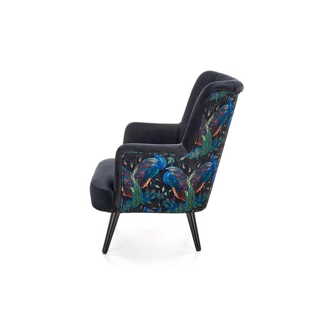 PAGONI fotel wypoczynkowy czarny (tkanina Bluvel #19) (1p=1szt)-122757