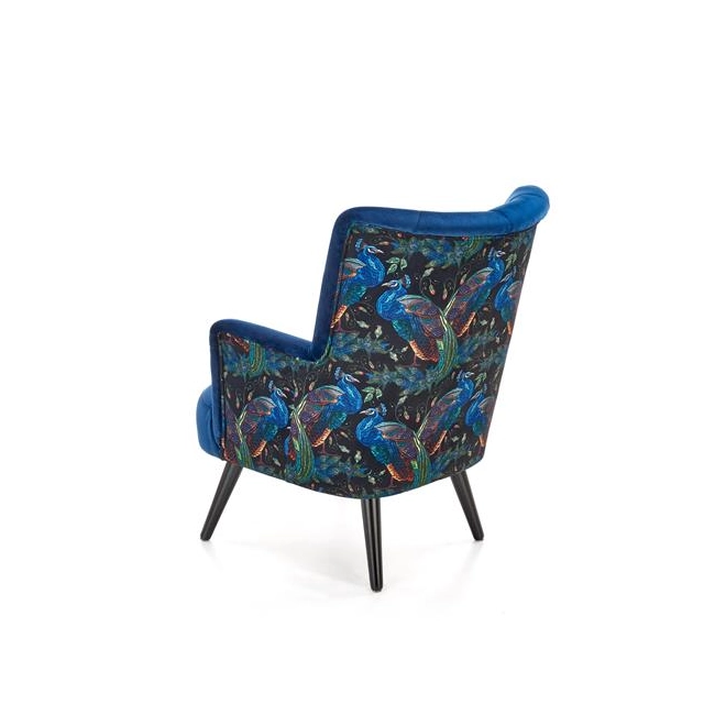 PAGONI fotel wypoczynkowy granatowy / czarny (tkanina Bluvel #86) (1p=1szt)-122770