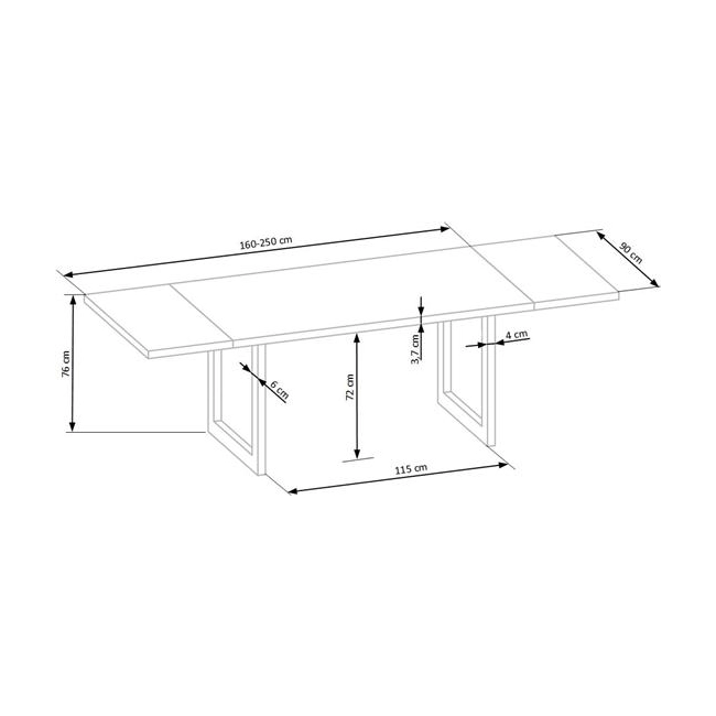 RADUS 160x90 drewno lite - dębowe kolor: dąb naturalny (2p=1szt)-122855