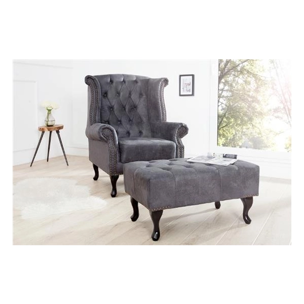 FOTEL CHESTERFIELD SZARY-123923