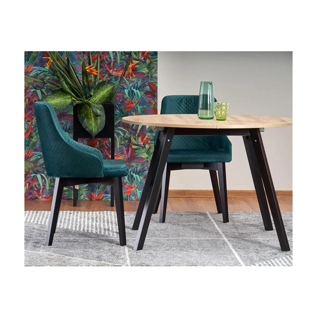 RUBEN stół kolor blat - dąb artisan, nogi - czarny (102-142x102x75 cm) (2p=1szt)-123037