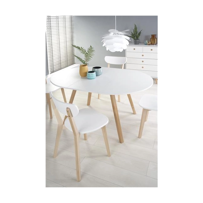 RUBEN stół kolor blat - biały, nogi - dąb miodowy (102-142x102x75 cm) (2p=1szt)-123041