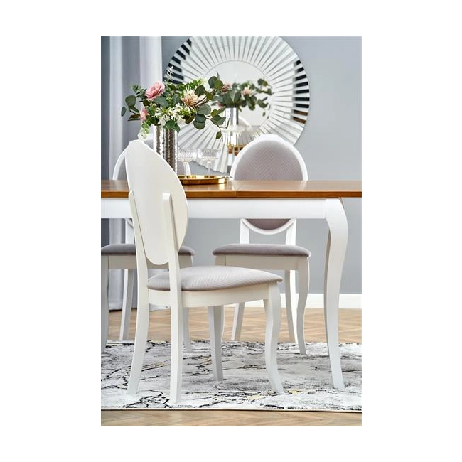 WINDSOR stół rozkładany 160-240x90x76 cm kolor ciemny dąb/biały (2p=1szt)-123427