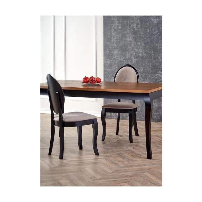 WINDSOR stół rozkładany 160-240x90x76 cm kolor ciemny dąb/czarny (2p=1szt)-123445
