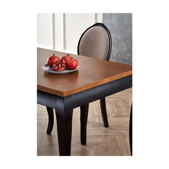 WINDSOR stół rozkładany 160-240x90x76 cm kolor ciemny dąb/czarny (2p=1szt)-123446