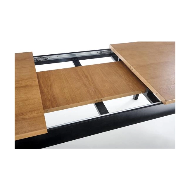 WINDSOR stół rozkładany 160-240x90x76 cm kolor ciemny dąb/czarny (2p=1szt)-123453