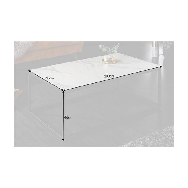 STOLIK KAWOWY SYMBIOSE 100X60 CM BIAŁY MARMUR-125874