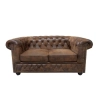 SOFA 2-OSOBOWA CHESTERFIELD BRĄZOWA 150 CM