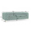 SOFA 3-OSOBOWA MODERN BAROCK ZIELONA 240 CM-126469