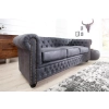 SOFA 3-OSOBOWA CHESTERFIELD CIEMNOSZARA 210 CM-126521