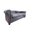 SOFA 3-OSOBOWA CHESTERFIELD CIEMNOSZARA 210 CM