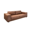 SOFA LOUNGER VINTAGE 220X86 CM EKOSKÓRA BRĄZOWA