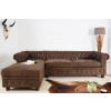 NAROŻNIK LEWY CHESTERFIELD BRĄZOWY 280X140 CM-126666