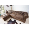 NAROŻNIK LEWY CHESTERFIELD BRĄZOWY 280X140 CM-126667