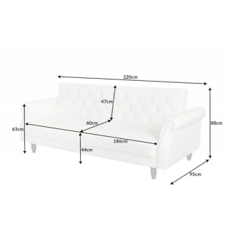 SOFA ROZKŁADANA MAISON 220X95 CM KREMOWA-126653