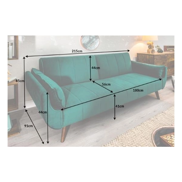 SOFA ROZKŁADANA DIVANI ZIELONA 215 CM-126329