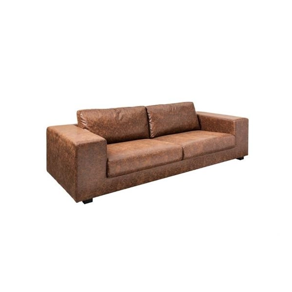 SOFA LOUNGER VINTAGE 220X86 CM EKOSKÓRA BRĄZOWA