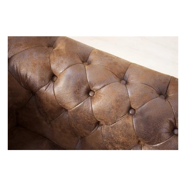 NAROŻNIK LEWY CHESTERFIELD BRĄZOWY 280X140 CM-126668