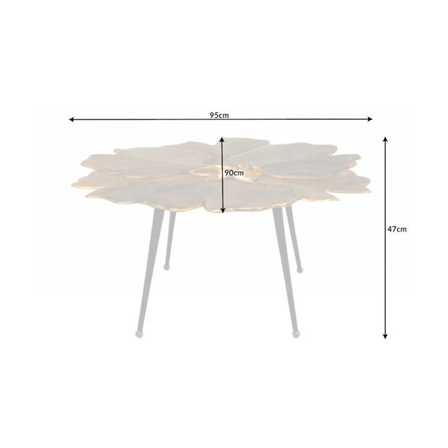 STOLIK KAWOWY GINKGO 94x90 CM ZŁOTY-126206