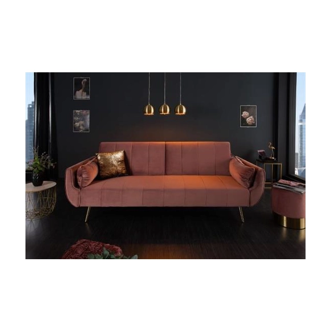 SOFA ROZKŁADANA DIVANI CIEMNORÓŻOWA 215 CM-126317