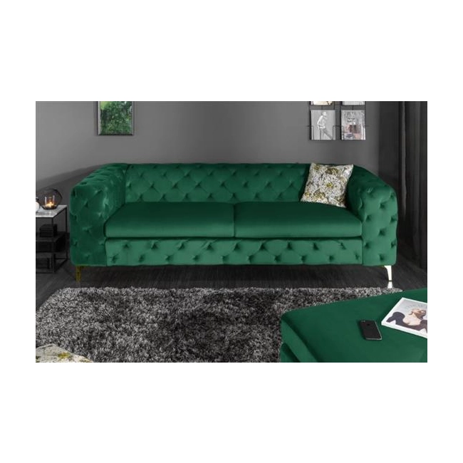 SOFA 3-OSOBOWA MODERN BAROCK ZIELONA 240 CM-126463