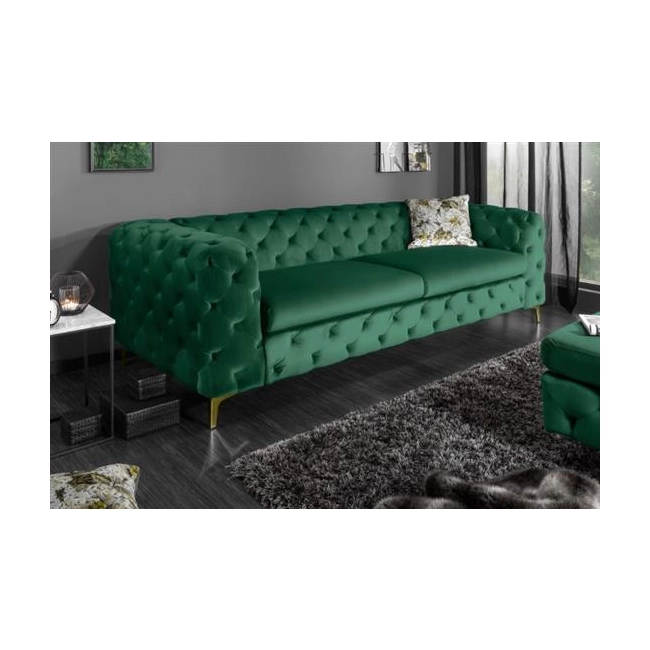 SOFA 3-OSOBOWA MODERN BAROCK ZIELONA 240 CM-126464