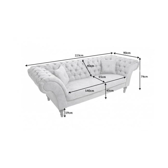 SOFA 3-OSOBOWA PARIS II CIEMNOSZARA 230 CM-126483