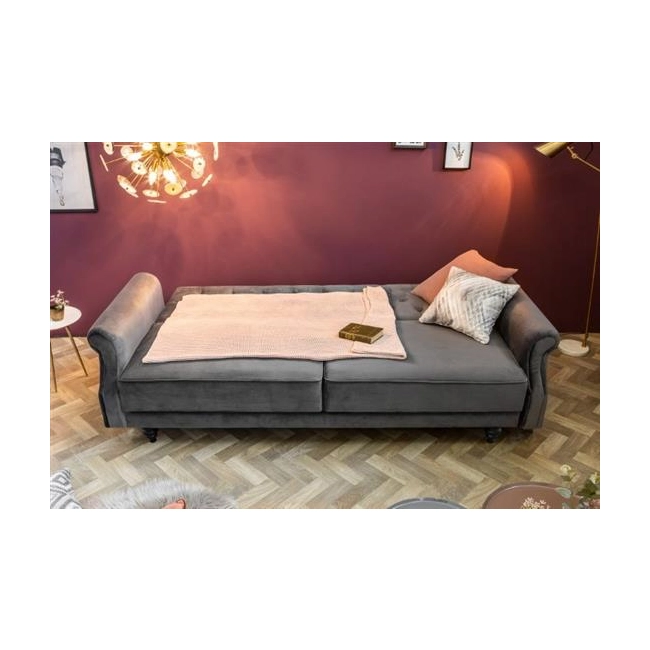 SOFA ROZKŁADANA MAISON 220X95 CM SZARA WELUR-126512