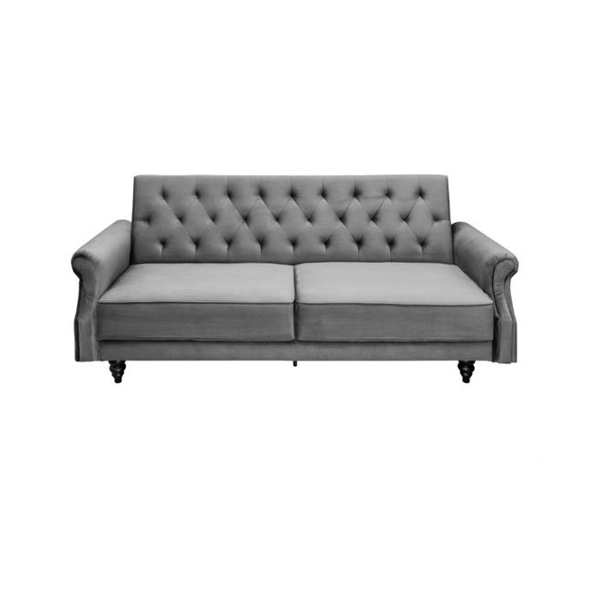 SOFA ROZKŁADANA MAISON 220X95 CM SZARA WELUR