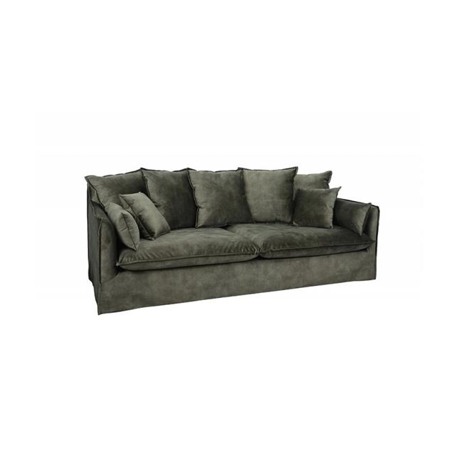 SOFA 3-OSOBOWA HEAVEN 210X105 CM ZIELONA WELUR