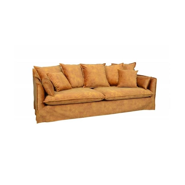 SOFA 3-OSOBOWA HEAVEN 210X105 CM ŻÓŁTA WELUR