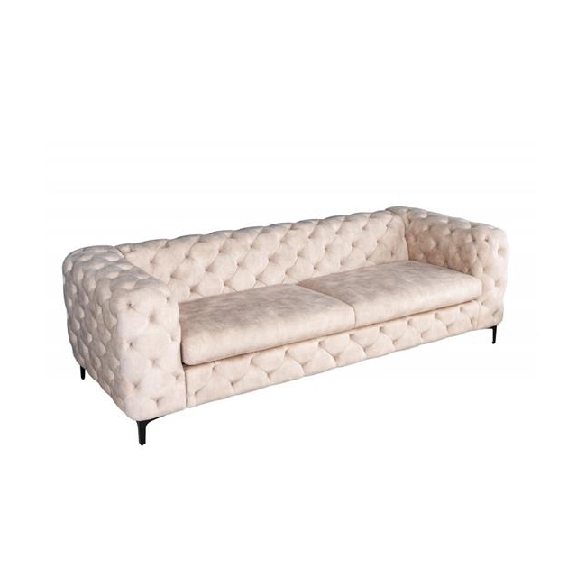 SOFA MODERN BAROCK 235X95 CM BEŻOWA WELUR