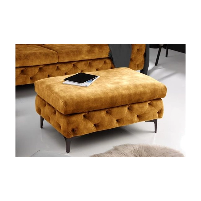 PUF MODERN BAROCK 92X62 CM MUSZTARDOWY WELUR-126963