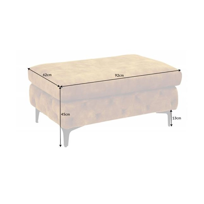 PUF MODERN BAROCK 92X62 CM MUSZTARDOWY WELUR-126966