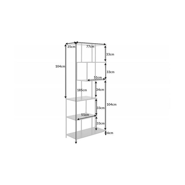 REGAŁ SLIM LINE 70X35 CM CZARNY JESION-127382