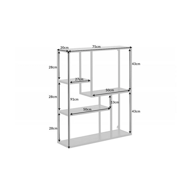 REGAŁ ŚCIENNY SLIM LINE 75X20 CM CZARNY JESION-127402