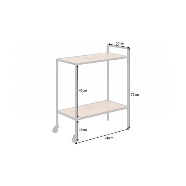 WÓZEK DO SERWOWANIA SLIM LINE 30X60 CM DZIKI DĄB-127481